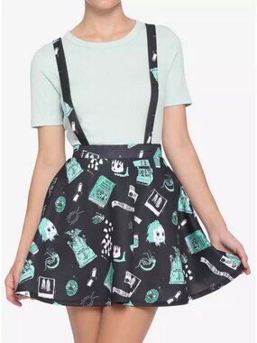 Hot Topic Beetlejuice Chibi Suspender Skirt Size XS